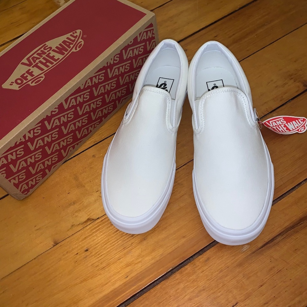 White Slip-on Vans